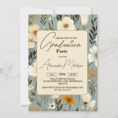 Retro Wildblume 2024 Graduation Party Einladung (Vorderseite)