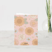 Retro Wildblume Babydusche Dankeskarte (Rückseite)