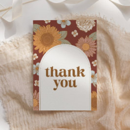 Retro Wildblume Babydusche Dankeskarte