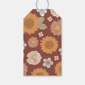 Retro Wildblume Babydusche Vielen Dank Geschenkanhänger (Rückseite)