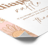 Retro Wildblume Babydusche Windelwaschmaschine Zei Poster (Ecke)