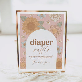 Retro Wildblume Babydusche Windelwaschmaschine Zei Poster