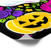 Retro Wildblume Boho Ghost Floral Halloween Niedli Poster (Ecke)