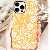 Retro-Wildblume Gelbe Floral Monogramm Case-Mate iPhone Hülle