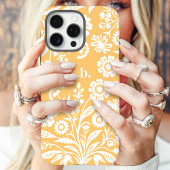 Retro-Wildblume Gelbe Floral Monogramm Case-Mate iPhone Hülle