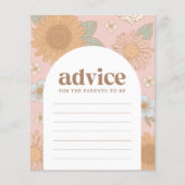 Retro Wildblume Girl Baby Shower Card (Vorderseite)