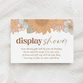 Retro Wildblume Girl Babydusche Begleitkarte