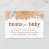 Retro Wildblume Girl Babydusche Bücher für Baby Begleitkarte (Vorderseite)