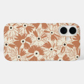 Retro-Wildblume Große Blumen-Terrakotta Case-Mate iPhone Hülle (Rückseite (Horizontal))