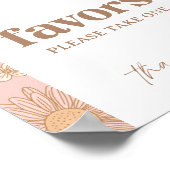 Retro Wildblume Kinderdusche bevorzugt Schild (Ecke)