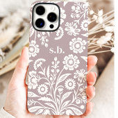 Retro-Wildblume Lila florale Monogramm Case-Mate iPhone Hülle