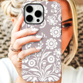 Retro-Wildblume Lila florale Monogramm Case-Mate iPhone Hülle