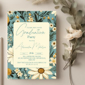 Retro Wildblume Meadow Garden Graduation Party Einladung