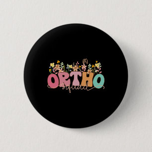 Retro Wildblume Ortho Squad Orthopädics Nurse Rn Button