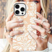 Retro-Wildblume Peach floral Monogramm Case-Mate iPhone Hülle