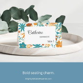 Retro Wildblume Wedding Bright Bold Platzkarte