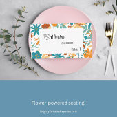 Retro Wildblume Wedding Bright Bold Platzkarte
