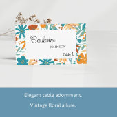 Retro Wildblume Wedding Bright Bold Platzkarte