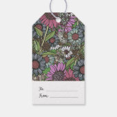 Retro Wildblume Wintergarten Geschenkanhänger (Rückseite)