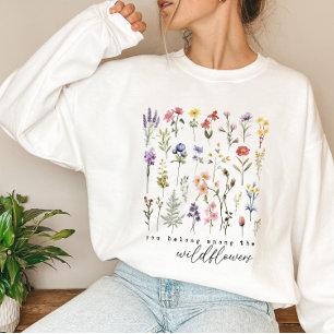 Retro-Wildblumen Blumen Sweatshirt