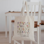 Retro-Wildblumen Blumen Tragetasche