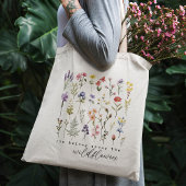 Retro-Wildblumen Blumen Tragetasche