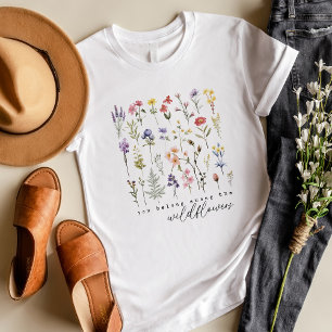 Retro-Wildblumen Floral T-Shirt