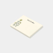 Retro-Wildblumen Personalisierte Boho-Botanik Post-it Klebezettel (angewinkelt)