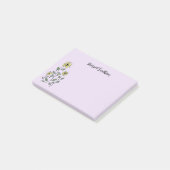 Retro Wildblumen Personalisierte Flieder Lavendel Post-it Klebezettel (angewinkelt)
