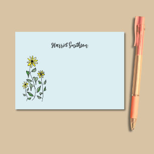 Retro-Wildblumen Personalisierter Pastell-Himmelbl Post-it Klebezettel