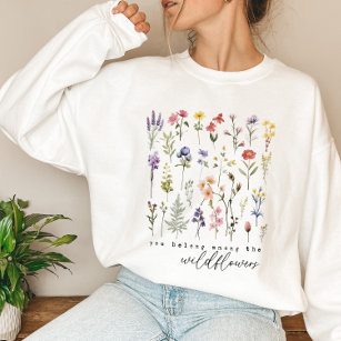 Retro-Wildblumen Sweatshirt