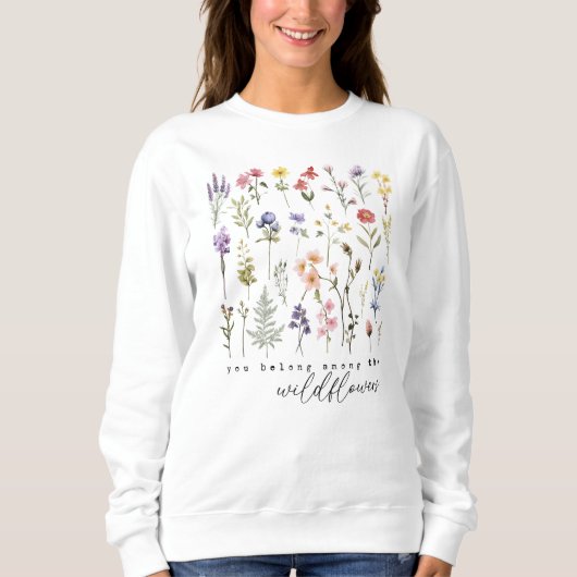 Retro-Wildblumen Sweatshirt (Vorderseite)