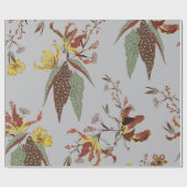 Retro wilde Blume Vintage Stimmung, botanische Pfl Geschenkpapier (Flach)