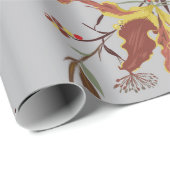 Retro wilde Blume Vintage Stimmung, botanische Pfl Geschenkpapier (Rolleneckpunkt)