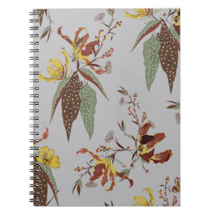 Retro wilde Blume Vintage Stimmung, botanische Pfl Notizblock