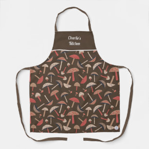 Retro Wilde Pilze Cute Erde Braun Botanisch Schürze