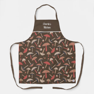 Retro Wilde Pilze Cute Erde Braun Botanisch Schürze