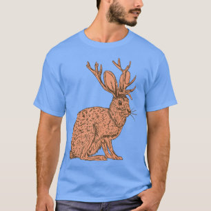 Retro Wilde Tierhasen mit Antilopenhorn J T-Shirt