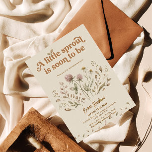 Retro-Wildflower-Baby-Shower-Einladung Einladung