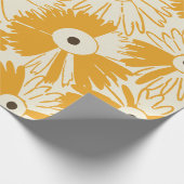 Retro Wildflower Large Scale Floral Goldenrod Geschenkpapier (Ecke)