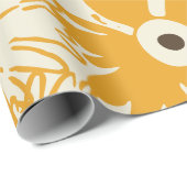 Retro Wildflower Large Scale Floral Goldenrod Geschenkpapier (Rolleneckpunkt)