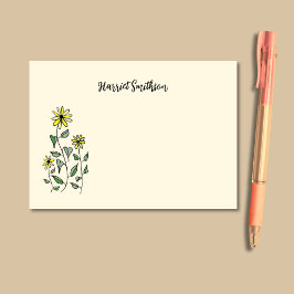 Retro Wildflowers Personalized Boho Botanical Post-it Klebezettel