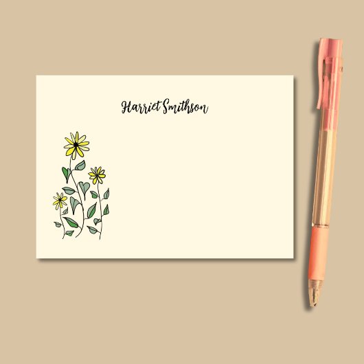 Retro Wildflowers Personalized Boho Botanical Post-it Klebezettel