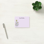 Retro Wildflowers Personalized Lilac Lavender Post-it Klebezettel (Büro)