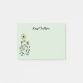 Retro Wildflowers Personalized Sage Botanical Post-it Klebezettel (Vorderseite)