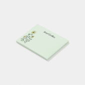Retro Wildflowers Personalized Sage Botanical Post-it Klebezettel (angewinkelt)