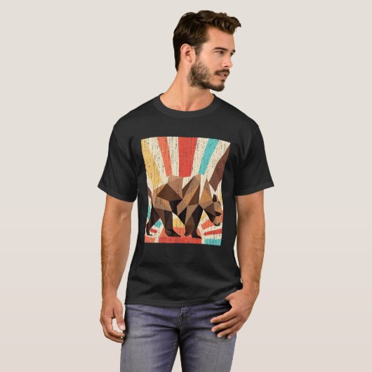 Retro Wildlife Forest Animal Nature Grizzly Bär T-Shirt (Vorne ganz)