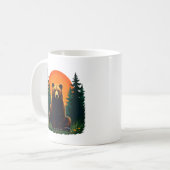 Retro Wildlife Forest Bear Outdoors Nature Kaffeetasse (Vorderseite Links)