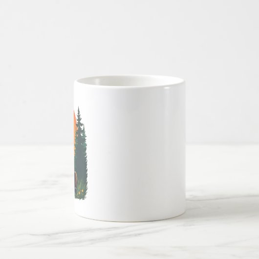 Retro Wildlife Forest Bear Outdoors Nature Kaffeetasse (Mittel)