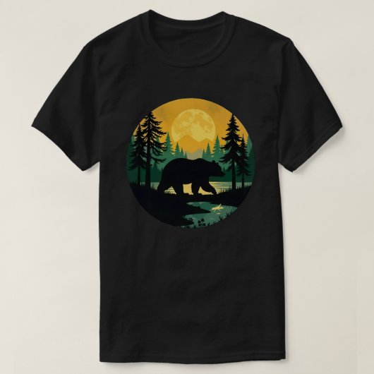 Retro Wildlife Forest Bear Outdoors Nature  T-Shirt (Design vorne)